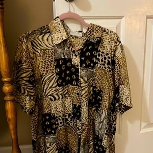 Alfred Dunner Animal Print Blouse Size 14